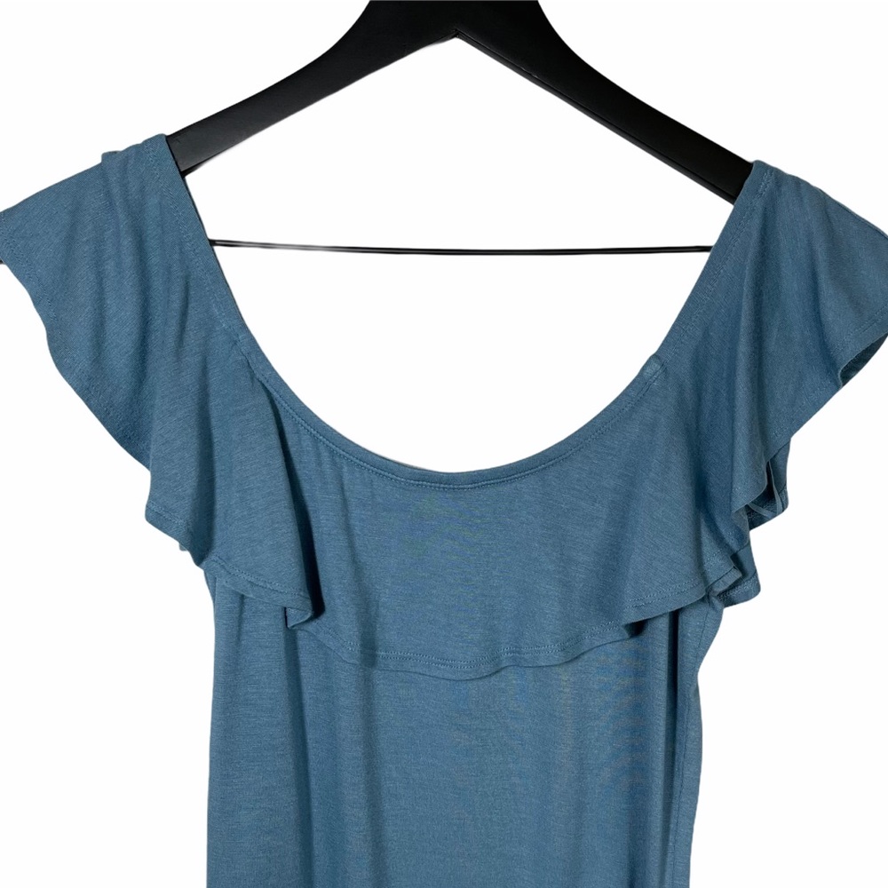 Aeropostale | Blue Off Shoulder Ruffle Bodysuit - Picture 3 of 5